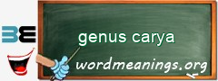 WordMeaning blackboard for genus carya